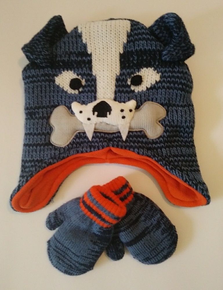 Children's Place Trapper Dog Hat & Gloves